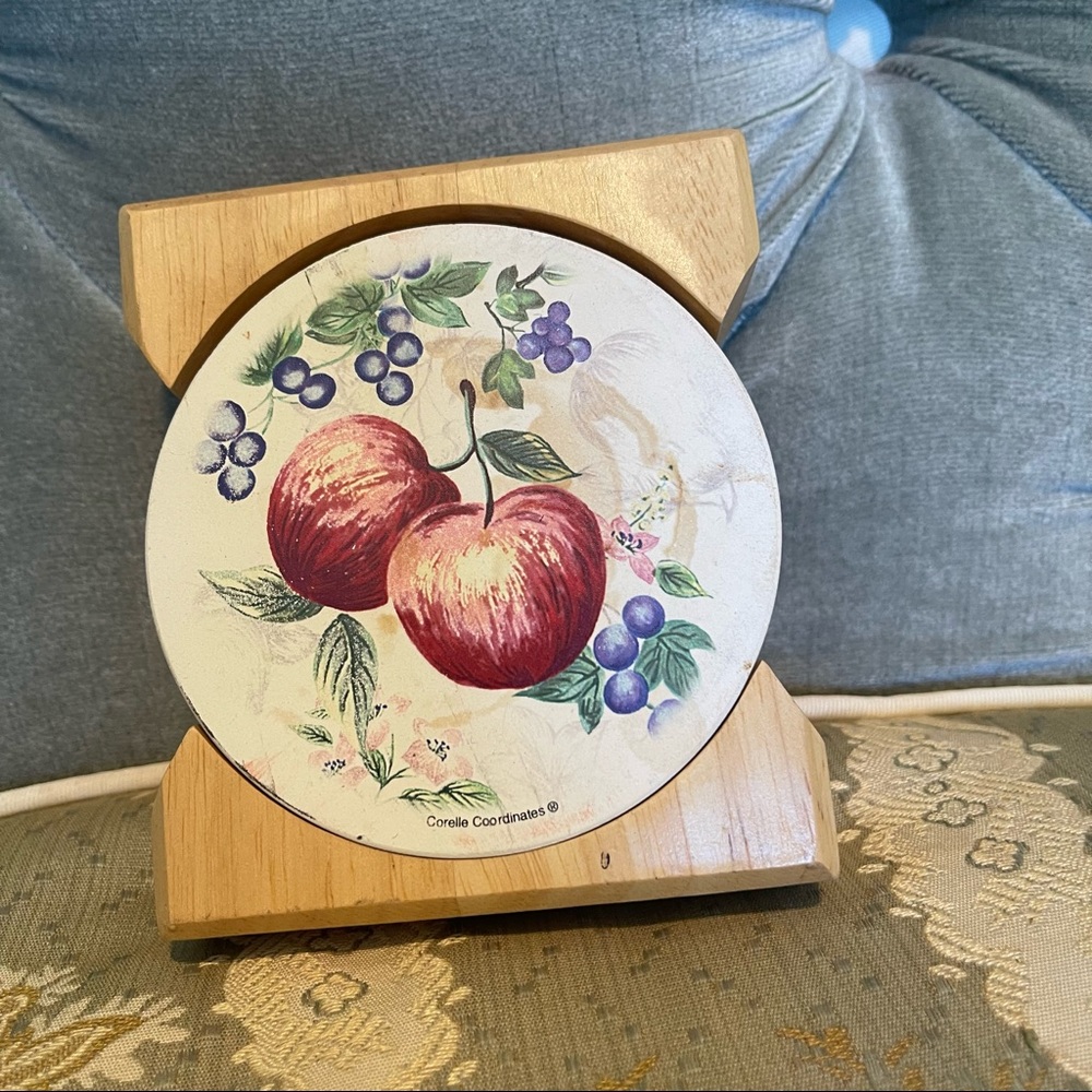 Set of 4 Ceramic Fruit Themed Coasters